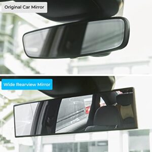 JoyTutus Rear View Mirror, Universal 11.81 Inch Panoramic Convex Interior Clip-on Wide Angle Mirror to Reduce Blind Spot Effectively for Car SUV Trucks -Clear