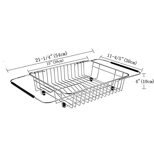 Dish Drying Rack with Stainless Steel Utensil Holder Large Dish Rack Drainer Lid Organizer Plate Drying Rack, Lid Holder Kitchen Pot Lid Rack Holder