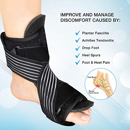 Plantar Fasciitis Splint, Night Splint for Plantar Fasciitis, Adjustable Plantar Fasciitis Splint with Massage Ball, 2021 Updated Version