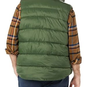 Amazon Essentials Men's Water-Resistant Sherpa-Lined Puffer Vest, Olive, X-Large