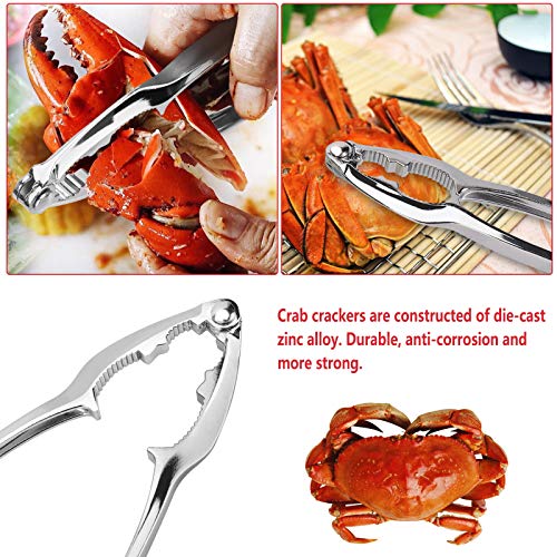 21 Pcs Crab Crackers and Tools, Seafood Tools Sets-6 Crab Crackers, 6 Red Forks, 6 Stainless Steel Lobster Shell Forks, 1 Seafood Scissors, 1 Lobster Crab Mallets and 1 Storage Bag