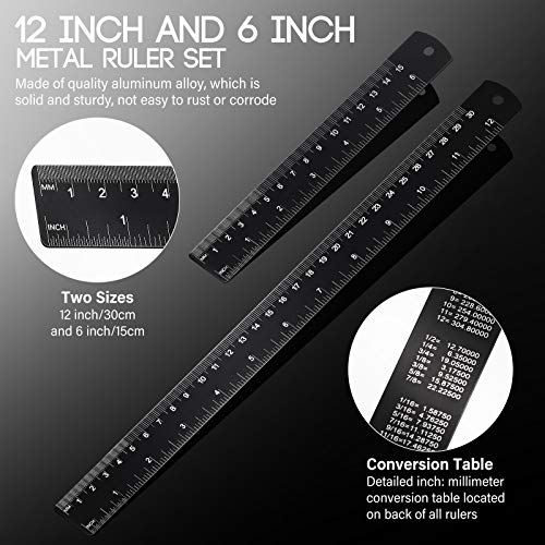 10 Pieces 12 Inch Architectural Scale Ruler Aluminum Architect Scale Triangular Engineering Ruler Scale with 6 in 1 Multitool Pen Ballpoint Pen for Architects, Students, Draftsman, and Engineers