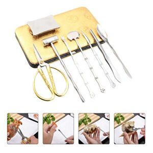 Hemoton 1 Set of 8pcs Seafood Tools Set Stainless Steel Crab Lobster Crackers Forks Opener Crab Mallets Shellers Spoon Fork Lobster Crab Sheller Opener Tools