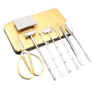 Hemoton 1 Set of 8pcs Seafood Tools Set Stainless Steel Crab Lobster Crackers Forks Opener Crab Mallets Shellers Spoon Fork Lobster Crab Sheller Opener Tools