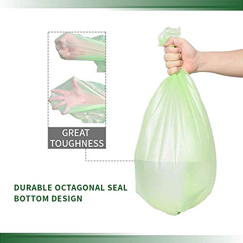 iDemaya Small Trash Bags, Biodegradable 2.6 Gallon Extra Thick Garbage Bags, Recycling & Degradable Rubbish Bags Wastebasket Liners for Kitchen Bathroom Office Car Pet, (5 Rolls / 100 Counts, Green)