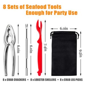 24Pcs Seafood Tools, Crab Crackers Nut Cracker Forks Set, Opener Shellfish Lobster Leg Sheller Knife Kitchen Accessories