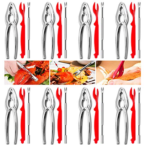 24Pcs Seafood Tools, Crab Crackers Nut Cracker Forks Set, Opener Shellfish Lobster Leg Sheller Knife Kitchen Accessories