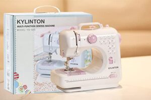 kylinton beginners mini sewing machine for kids, electric small sewing machine with foot pedal, 12 stitches, high-low speeds, automatic winding for cloth girls adults
