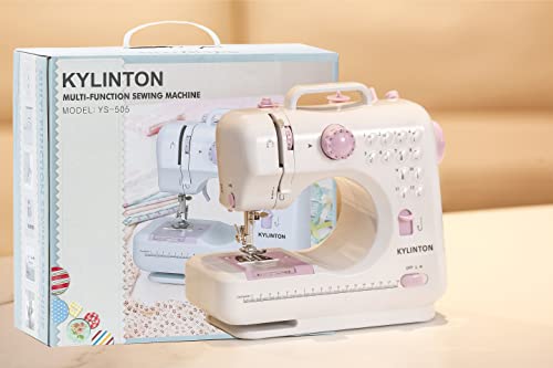 Kylinton Beginners Mini Sewing Machine for Kids, Electric Small Sewing Machine with Foot Pedal, 12 Stitches, High-Low Speeds, Automatic Winding for Cloth Girls Adults