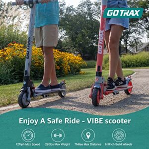 Gotrax Vibe Electric Kick Scooter, 6.5" Foldable Commuting Scooter for Kids 8-15, 12 MPH & 7 Miles Range E Kick Scooters for Kids, Teens, Boys and Girls (Gray)