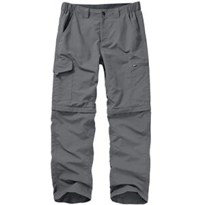 hiking pants for men boy scout convertible cargo zip off lightweight quick dry breathable fishing safari shorts,6226,grey,29