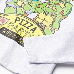 Teenage Mutant Ninja Turtles boys Long Sleeve Graphic T-shirt T Shirt, Heather Grey, 7-8 Years US