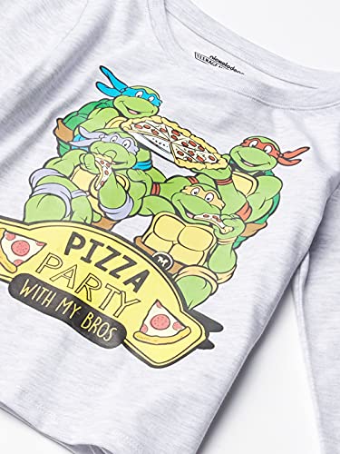 Teenage Mutant Ninja Turtles boys Long Sleeve Graphic T-shirt T Shirt, Heather Grey, 7-8 Years US