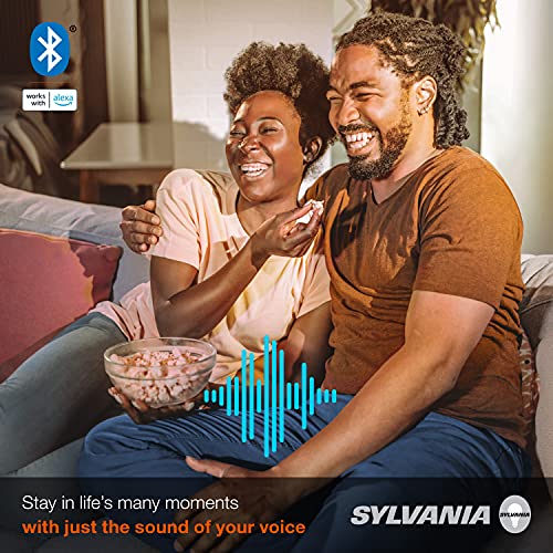 SYLVANIA Bluetooth Mesh LED Smart Light Bulb, One Touch Set Up, A19 60W Equivalent, E26, Soft White, Works with Alexa Only - 2 PK (75761)