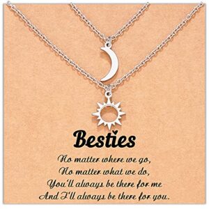 shonyin sun moon best friend necklaces for women 2 besties friendship pedant necklaces jewelry gifts for teen girls sister
