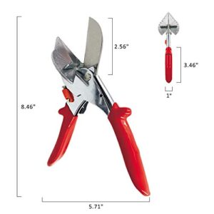 MIFUSE Miter Shears 53103 Quarter Round Cutting Tool with 45 to 135 Degree Adjustable Angle Block for Accurate Angle Cutting of Plastic, Rubber,Wood,Decorative Moldings,PVC,Tile Edges,Trim