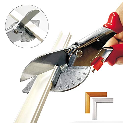 MIFUSE Miter Shears 53103 Quarter Round Cutting Tool with 45 to 135 Degree Adjustable Angle Block for Accurate Angle Cutting of Plastic, Rubber,Wood,Decorative Moldings,PVC,Tile Edges,Trim