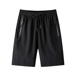 men's gym workout shorts quick dry lightweight athletic training running hiking jogger with zipper pockets(muaney-mensportshorts7022-black02-m)