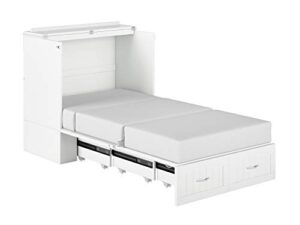 afi southampton murphy bed chest with charging station, twin xl, white