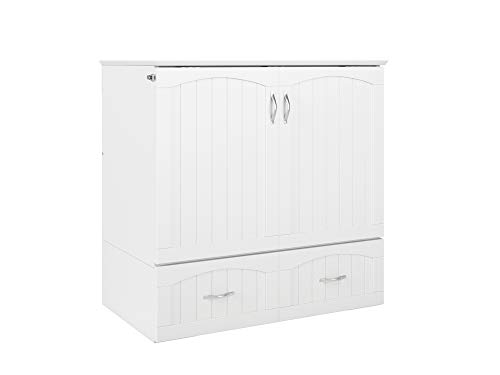 AFI Southampton Murphy Bed Chest with Charging Station, Twin XL, White