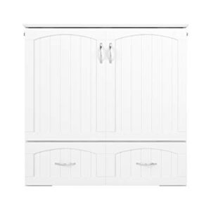 AFI Southampton Murphy Bed Chest with Charging Station, Twin XL, White