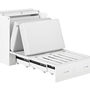 AFI Southampton Murphy Bed Chest with Charging Station, Twin XL, White