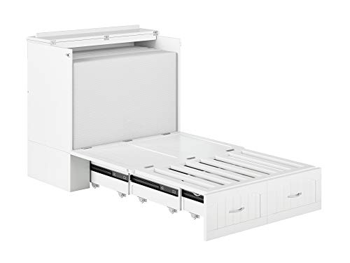 AFI Southampton Murphy Bed Chest with Charging Station, Twin XL, White