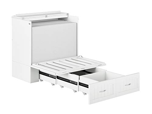 AFI Southampton Murphy Bed Chest with Charging Station, Twin XL, White