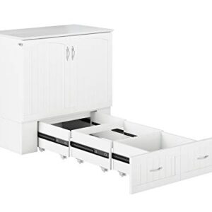 AFI Southampton Murphy Bed Chest with Charging Station, Twin XL, White