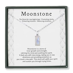 hope love shine new beginnings rainbow moonstone sterling silver necklace for women - gifts for her - divorce gifts for women, fertility necklace, break up, recovery, retirement