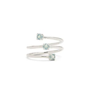 pura vida silver-plated triple opal stone wrap toe ring - adjustable ends, brass base - one size