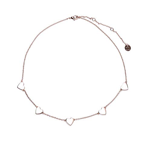 Pura Vida 14" Rose Gold Lovestruck Choker Necklace - Adjustable Length, Brass Base - 3" Extender