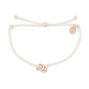 pura vida rose gold koala bracelet - 100% waterproof, adjustable band - plated brand charm, vanilla