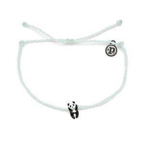 pura vida silver panda bracelet - 100% waterproof, adjustable band - plated brand charm, winterfresh