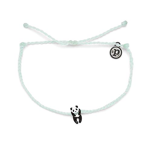 Pura Vida Silver Panda Bracelet - 100% Waterproof, Adjustable Band - Plated Brand Charm, Winterfresh