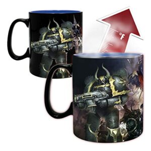 ABYSTYLE Warhammer 40K Ultramarine & Black Legion Heat Change Ceramic Color Changing Coffee Tea Mug 16 Oz. Drinkware Home & Kitchen Essentials Gift (Ultramarine & Black Legion Magic Mug)