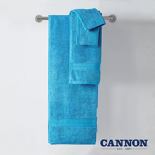 CANNON 70% Cotton 30% Bamboo 2 Bath, 2 Hand, 2 Washcloths Towel Set, 550 GSM, Super Absorbent, Breathable, Ultra Soft (Aquamarine)