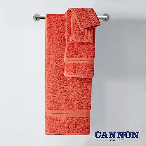 CANNON 70% Cotton 30% Bamboo 2 Bath, 2 Hand, 2 Washcloths Towel Set, 550 GSM, Super Absorbent, Breathable, Ultra Soft (Coral)