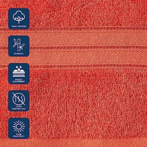 CANNON 70% Cotton 30% Bamboo 2 Bath, 2 Hand, 2 Washcloths Towel Set, 550 GSM, Super Absorbent, Breathable, Ultra Soft (Coral)