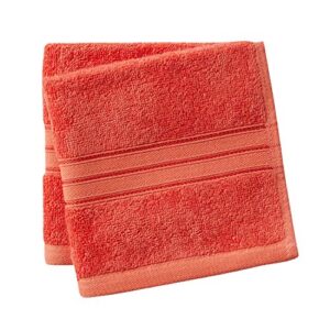 CANNON 70% Cotton 30% Bamboo 2 Bath, 2 Hand, 2 Washcloths Towel Set, 550 GSM, Super Absorbent, Breathable, Ultra Soft (Coral)