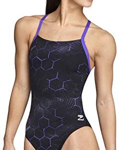 Speedo Women's Swimsuit One Piece Endurance+ Flyback Printed Adult Team Colors