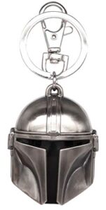 star wars mandalorian helmet pewter keyring