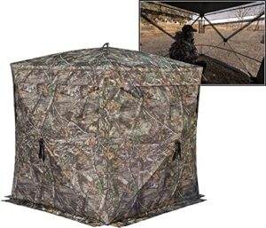 rhino blinds r180 3 person see through hunting ground blind, realtree edge