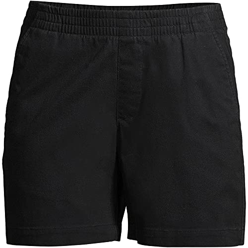 Lands' End Women's Pull On 7IN Chino Shorts Black Regular 16