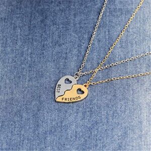 LIUCM Bff Friendship Necklace For 2 - Best Friend Necklaces Bff Gifts For 2 Matching Heart Best Friends Forever Pendant Necklaces