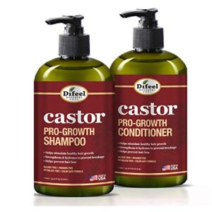 Difeel Castor Pro-Growth Shampoo 12 oz. & Conditioner 12 oz. (2-Piece Set)