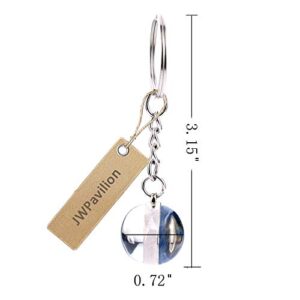 JWPavilion Solar System Planet keychain Accessories Pendant Glow In The Dark Galaxy Crystal Glass Ball Key Chain Rings Creative Gifts For Women Men Charms Luminous Globe Llaveros Keyring(Moon)