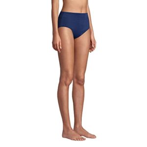 Lands' End Womens Chlorine Resistant High Waisted Bikini Bottoms Deep Sea Navy Regular 8