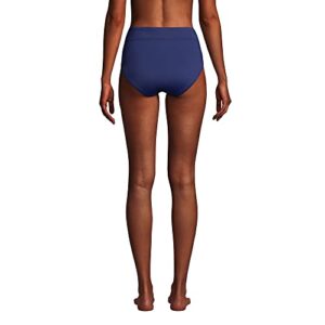 Lands' End Womens Chlorine Resistant High Waisted Bikini Bottoms Deep Sea Navy Regular 8