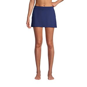 Lands' End Womens Chlorine Resistant Swim Skirt Swim Bottoms Deep Sea Navy Regular 8